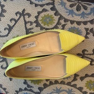 Jimmy Choo Yellow Python Flats